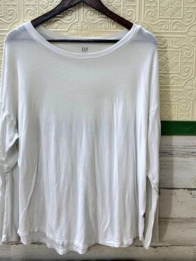 Gap Luxe T Long Sleeve Top White XL